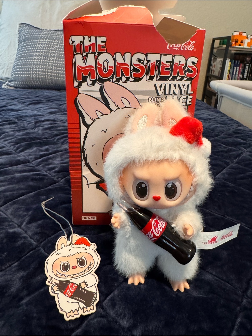 Coca Cola White Plush Monster Figure with Red Accents